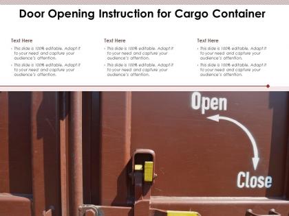 Door opening instruction for cargo container