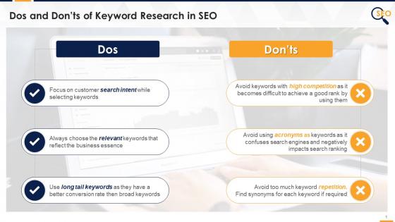 Dos and dont of keyword research in seo edu ppt