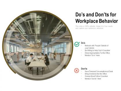 Dos and donts for workplace behavior