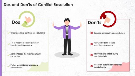 Dos And Donts Of Conflict Resolution Training Ppt