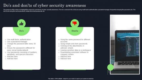 Dos And Donts Of Cyber Security Awareness Raising Cyber Security Awareness In Organizations