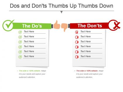 Dos and dontsthumbs up thumbs down powerpoint template