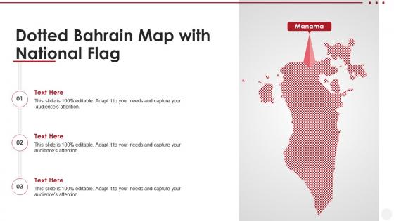 Dotted bahrain map with national flag