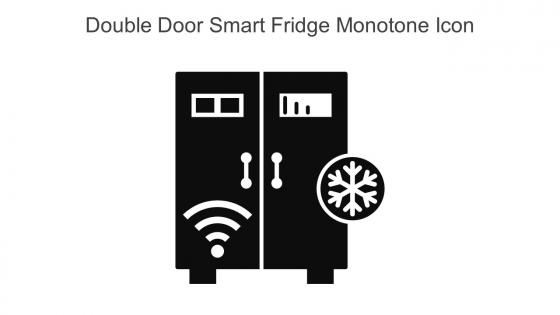 Double Door Smart Fridge Monotone Icon In Powerpoint Pptx Png And Editable Eps Format