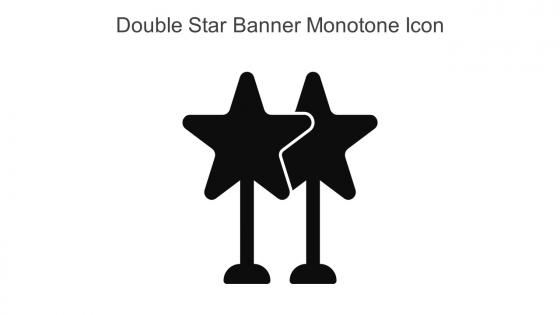 Double Star Banner Monotone Icon In Powerpoint Pptx Png And Editable Eps Format