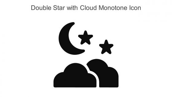 Double Star With Cloud Monotone Icon In Powerpoint Pptx Png And Editable Eps Format