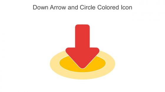 Down Arrow And Circle Colored Icon In Powerpoint Pptx Png And Editable Eps Format