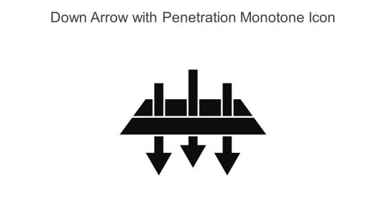 Down Arrow With Penetration Monotone Icon In Powerpoint Pptx Png And Editable Eps Format