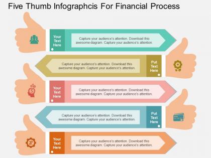 Download five thumb infographcis for financial process flat powerpoint design