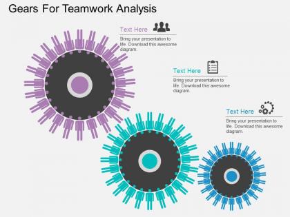 Download gears for teamwork analysis flat powerpoint design