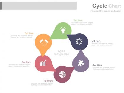 Download six staged circle chart and business icons flat powerpoint design