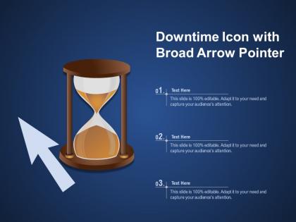 Downtime icon with broad arrow pointer