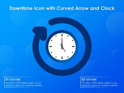 Downtime icon with curved arrow and clock