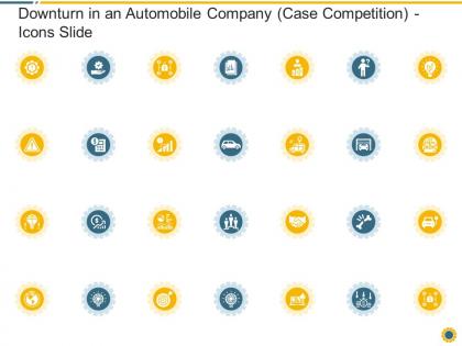 Downturn in an automobile company case competition icons slide ppt infographics objects