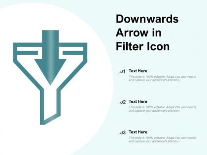 Downwards arrow in filter icon