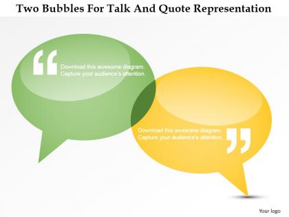 Dq two bubbles for talk and quote representation powerpoint template