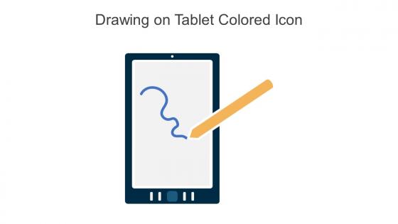 Drawing On Tablet Colored Icon In Powerpoint Pptx Png And Editable Eps Format