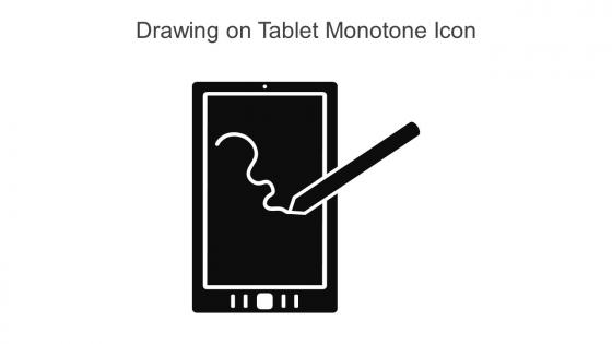Drawing On Tablet Monotone Icon In Powerpoint Pptx Png And Editable Eps Format