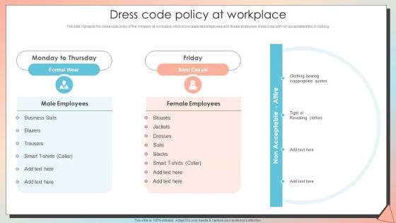 Dress Code Policy At Workplace New Employee Induction Programme
