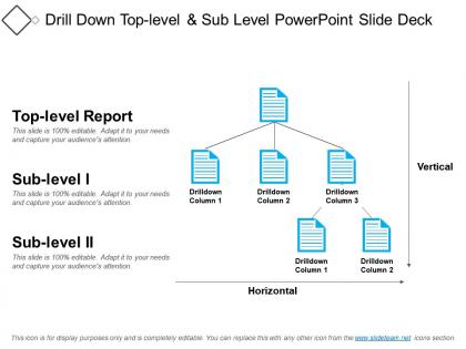 Drill down top level and sub level powerpoint slide deck