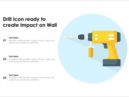 Drill icon ready to create impact on wall