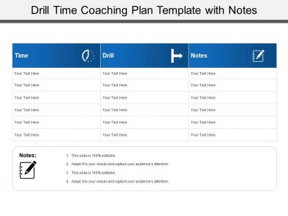 Drill time coaching plan template with notes