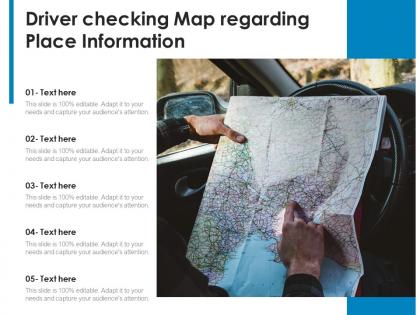 Driver checking map regarding place information