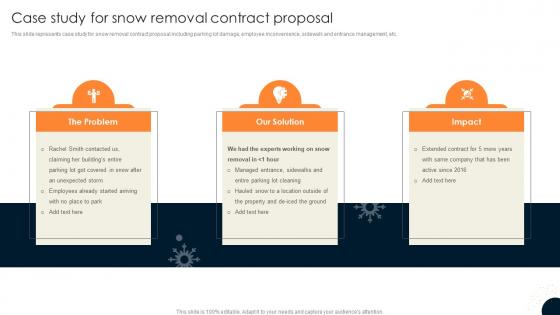 Driveway Snow Removal Contract Case Study For Snow Removal Contract Proposal Ppt Design