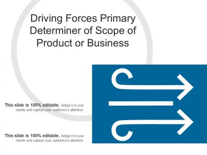 Driving forces primary determiner of scope of product or business