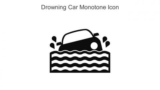 Drowning Car Monotone Icon In Powerpoint Pptx Png And Editable Eps Format