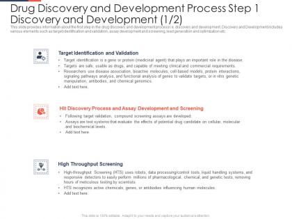 Drug discovery and development process validation ppt slides ideas