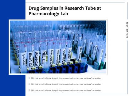 Drug samples in research tube at pharmacology lab