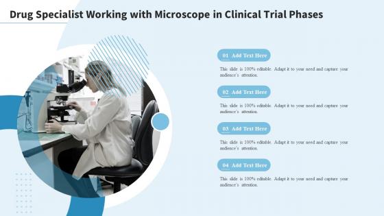 Drug Specialist Working With Microscope In Clinical Trial Phases Research Design For Clinical Trials