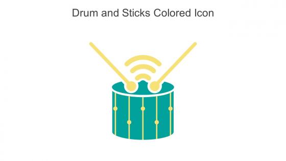 Drum And Sticks Colored Icon In Powerpoint Pptx Png And Editable Eps Format