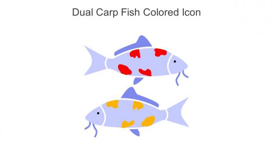 Dual Carp Fish Colored Icon in powerpoint pptx png and editable eps format