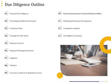 Due diligence outline business due diligence ppt powerpoint presentation model slide
