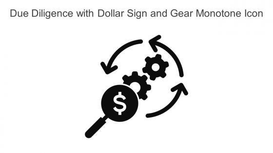 Due Diligence With Dollar Sign And Gear Monotone Icon In Powerpoint Pptx Png And Editable Eps Format