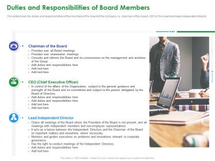 Duties and responsibilities of board members stakeholder governance to enhance shareholders value
