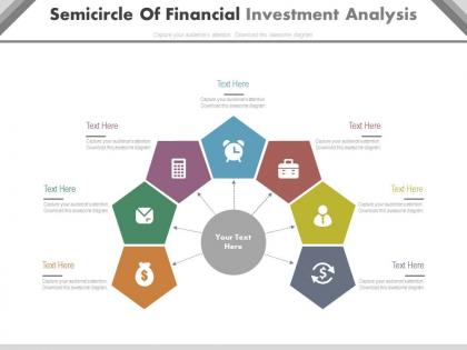 Dv semicircle of financial investment analysis flat powerpoint design