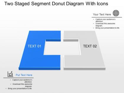 Dy two staged segment donut diagram with icons powerpoint template