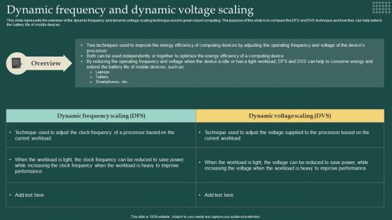 Dynamic Frequency And Dynamic Voltage Scaling Carbon Free Computing
