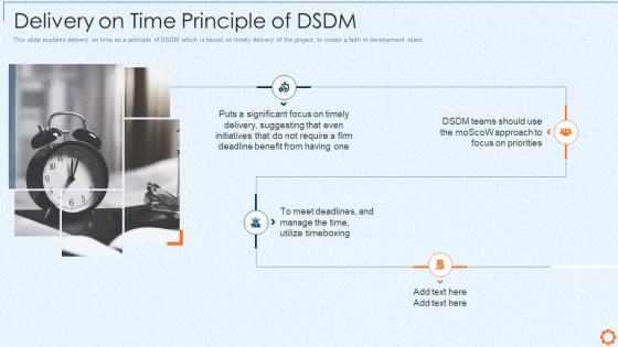 Dynamic system development method dsdm it delivery on time principle of dsdm
