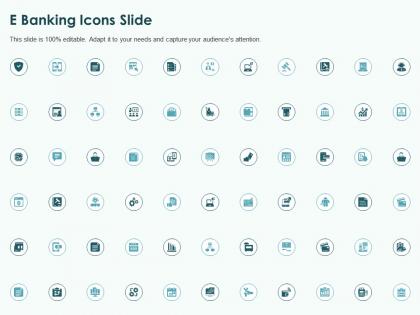 E banking icons slide ppt powerpoint presentation show graphics design