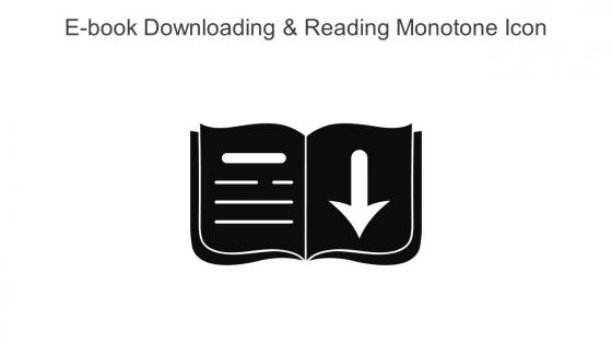E Book Downloading And Reading Monotone Icon In Powerpoint Pptx Png And Editable Eps Format