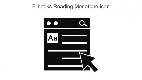 E Books Reading Monotone Icon In Powerpoint Pptx Png And Editable Eps Format