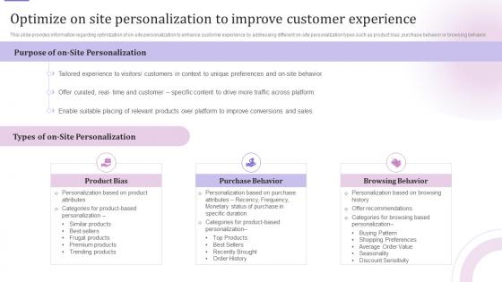 E Business Customer Experience Optimize On Site Personalization To Improve Customer Experience