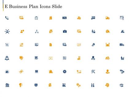E business plan icons slide ppt sample