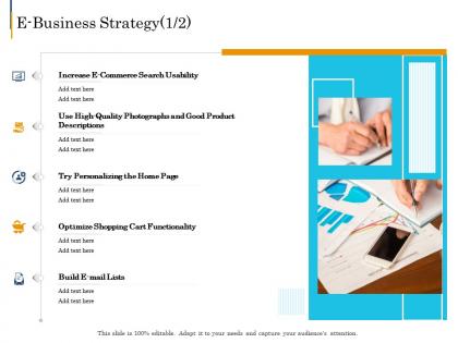 E business strategy e business plan ppt infographics