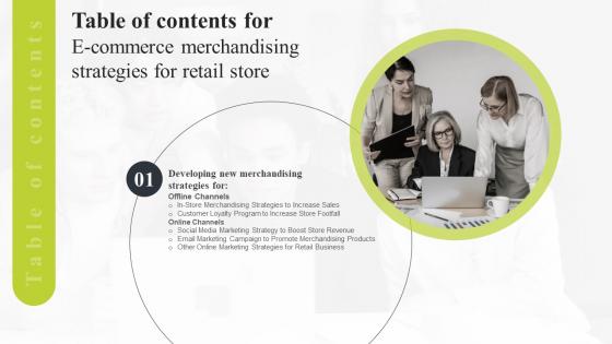 E Commerce Merchandising Strategies Table Of Contents