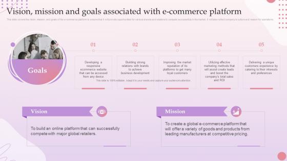 E Commerce Platform Start Up Vision Mission And Goals Associated With E Commerce Platform BP SS